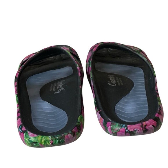 Tony Little CHEEKS Pink & Green Floral Health Comfort Slide- Size 11B - READ - Picture 7 of 9